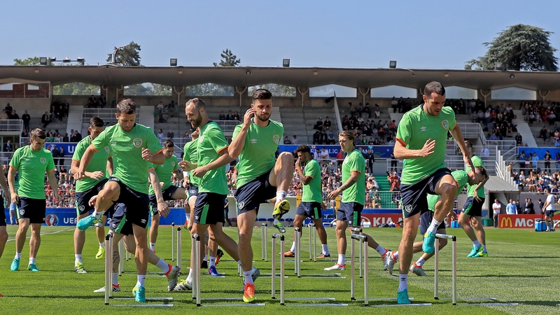 The Republic of Ireland squad at their base in Versailles