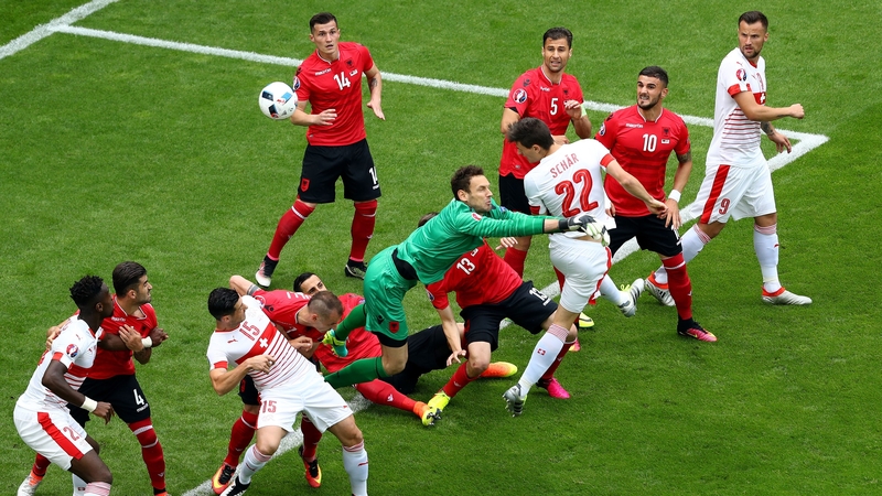 Fabian Schar heads home the winner for Switzerland