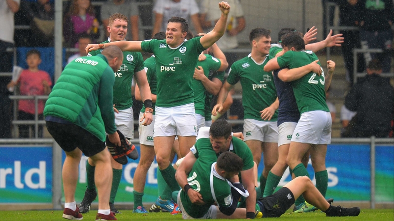 Jubilant Ireland players at full-time