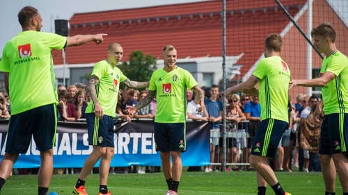Sweden players in training