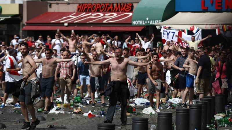 English fans clash with police on the streets of Marseille