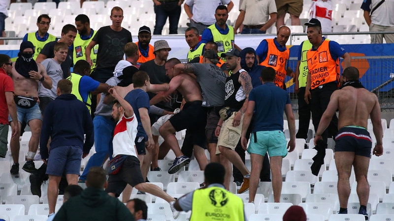 Fans clashed before and after the game between England and Russia