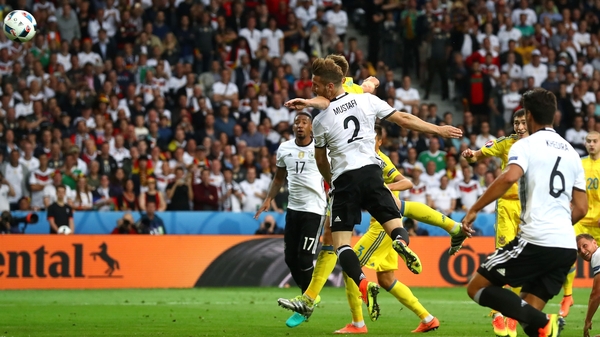 Shkodran Mustafi heads Germany in front