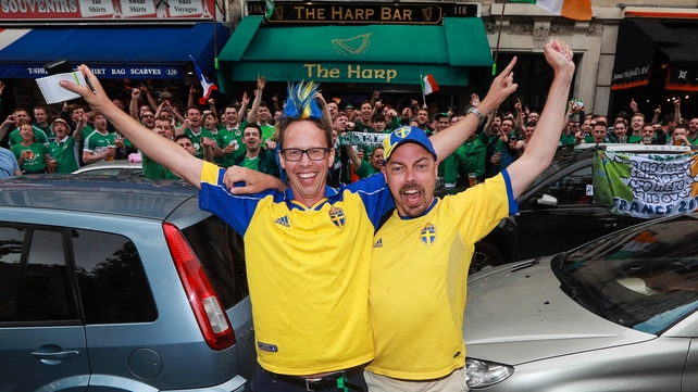 Swedish fans were more than welcome to join the party