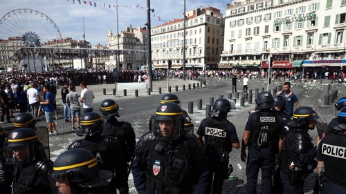 Police in Marseille ahead of England's match with Russia