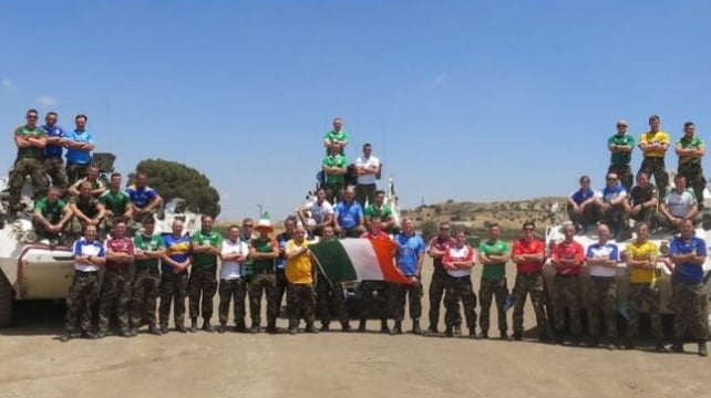 A view of the Irish Defence Forces in the Golan Heights, Syria ahead of today's game