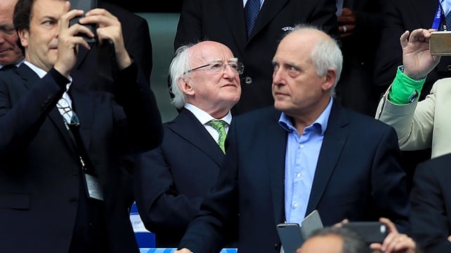 President Michael D Higgins is among the sell-out crowd at Saint Denis