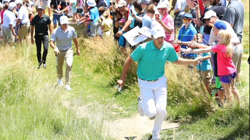 Jordan Spieth during a practice round in Oakmont yesterday