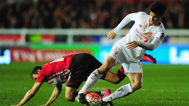Joao Carlos Teixeira in FA Cup action against Exeter