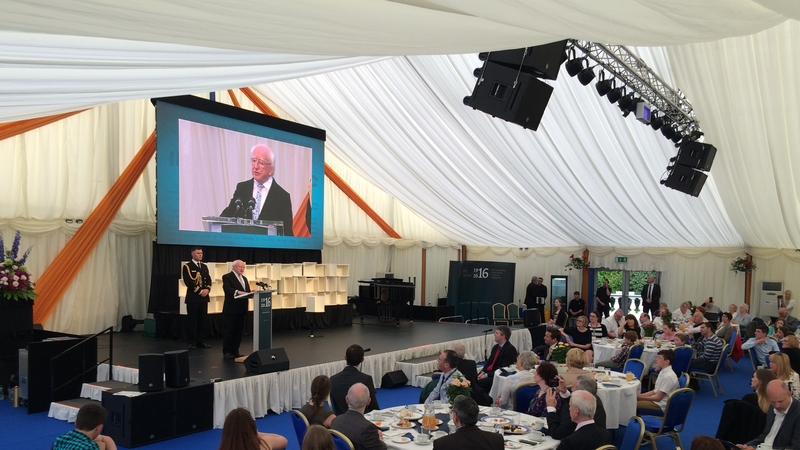 President Michael D Higgins speaks at the event