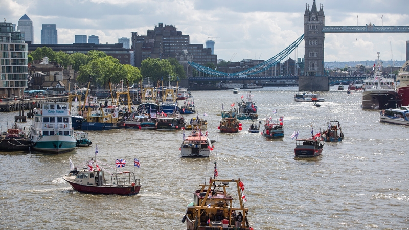 The 'Fishing for Leave' was met by rival boats backing a 'Remain' vote on the River Thames