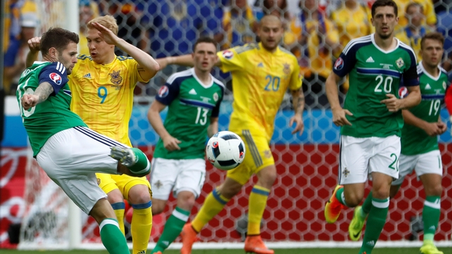 Oliver Norwood gets a shot away for Northern Ireland