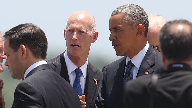 Barack Obama arriving at Orlando International Airport