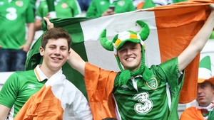 Transport problems meant there was some concern among Irish fans getting to the ground, but the vast majority were in situ for kick-off