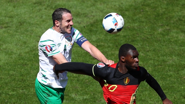 John O'Shea in action for Ireland against Belgium at last year's Euros in France