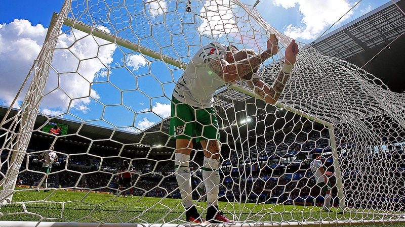 James McClean cuts a frustrated figure during the loss to Belgium