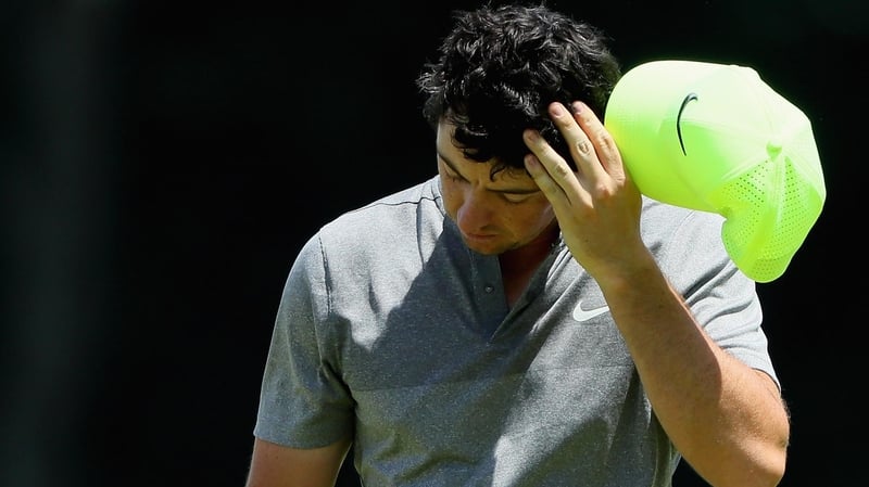 Rory McIlroy hangs his head in frustration