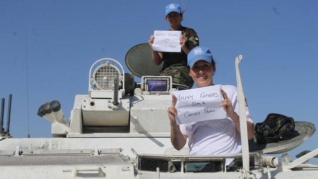 Cpl Shenda Moran and Pte Amy Phelan: "Happy Father’s Day, missing you all."
