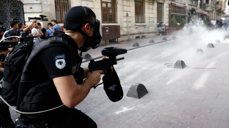 Turkish police fire plastic bullets as participants gather in spite of the Istanbul LGTB Pride Parade being cancelled due to security concerns