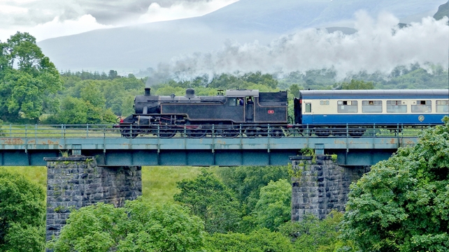 The Emerald Isle Explorer steam train crosses over Droum Bridge outside Killarney (Pic: James Galvin)