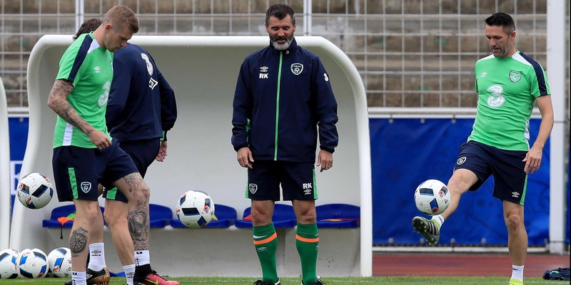 James McClean (L), Roy Keane (C) and Robbie Keane