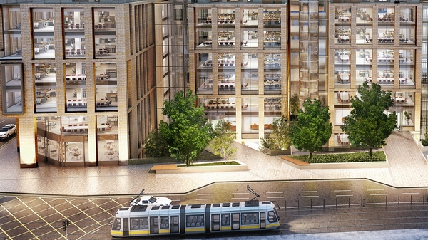 A computer generated image of the proposed building at Harcourt Square as per planning application