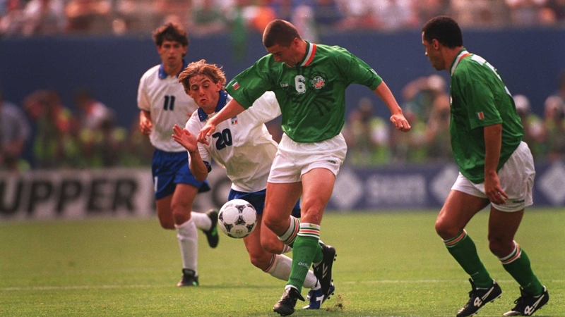 Roy Keane and Paul McGrath against Italy in 1994