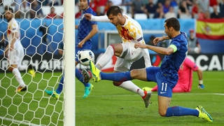 Alvaro Morata scored his third goal of the tournament to open the scoring for Spain