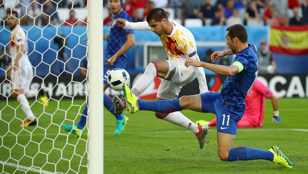 Alvaro Morata scored his third goal of the tournament to open the scoring for Spain