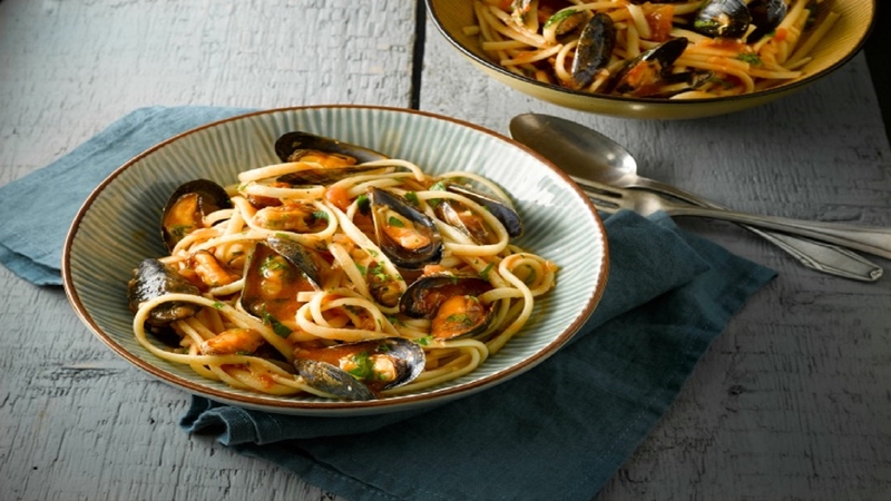 Lunch idea: delicious pasta with mussels