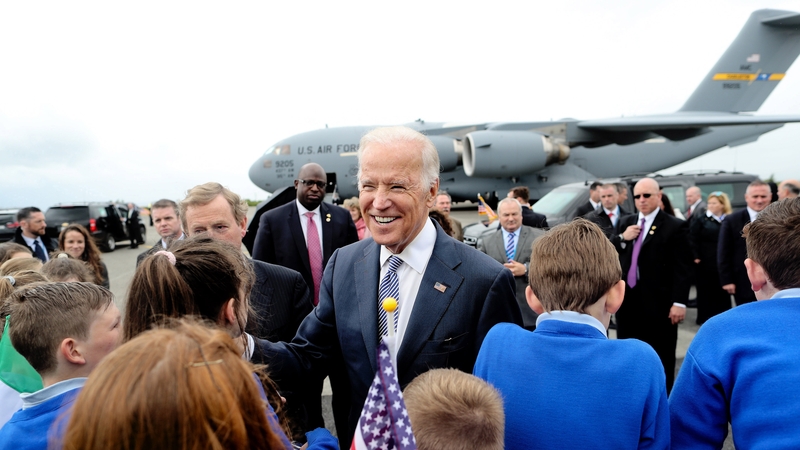 Joe Biden during a visit at Ireland West Airport in Knock