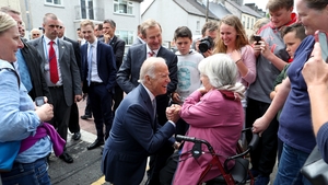 Mr Biden spent time chatting to people during his walkabout in Ballina