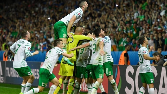 ... and jubilation on the pitch at the final whistle