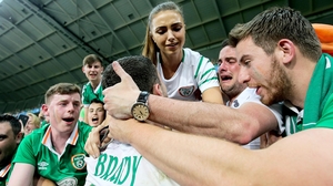 Robbie Brady celebrates with his girlfriend