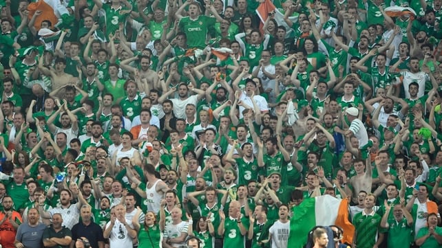 The Ireland fans go wild