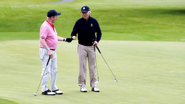 The men diplomatically halved the match on the 18th