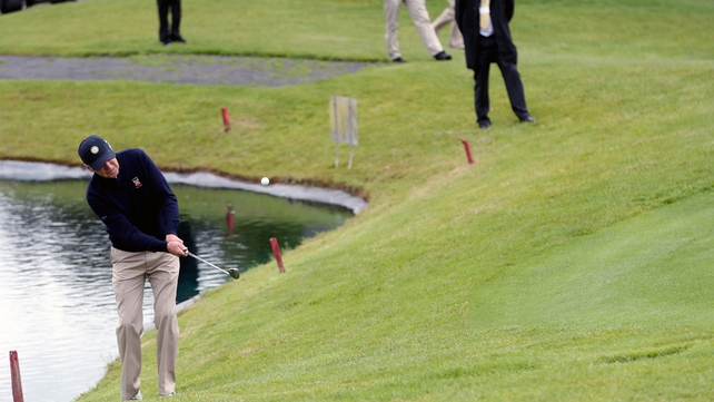 A solid chip by the Vice-President near the water