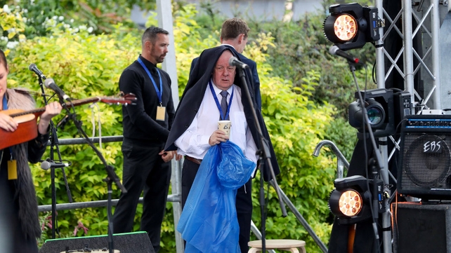 Irish film director Jim Sheridan at a reception for the vice president at Dublin Castle