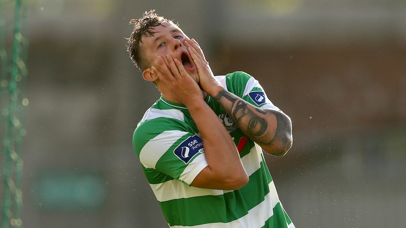 Robert Cornwall wheels away in disbelief after a missed chance