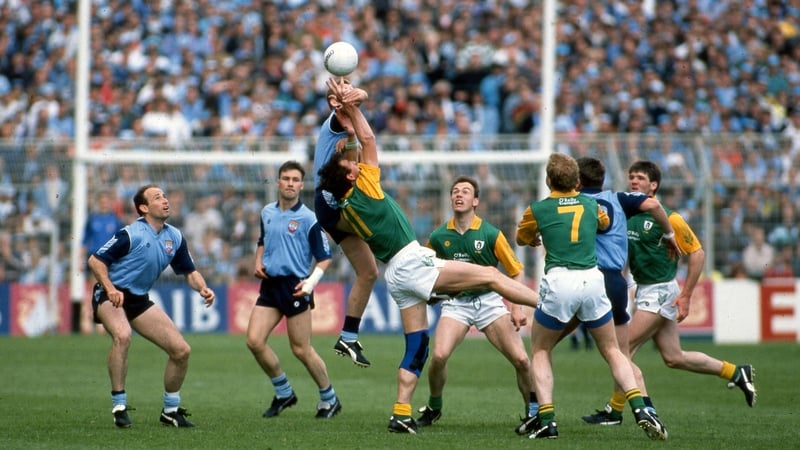 Colm O'Rourke and Keith Barr in action in Croke Park in 1991