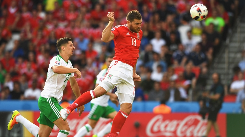 Sam Vokes in action for Wales