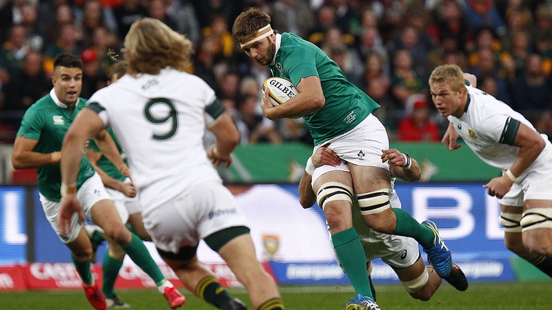 Iain Henderson carries against South Africa in Port Elizabeth