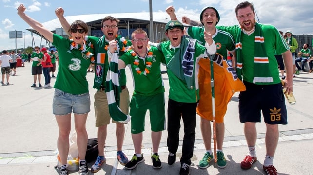 Ireland fans before the game