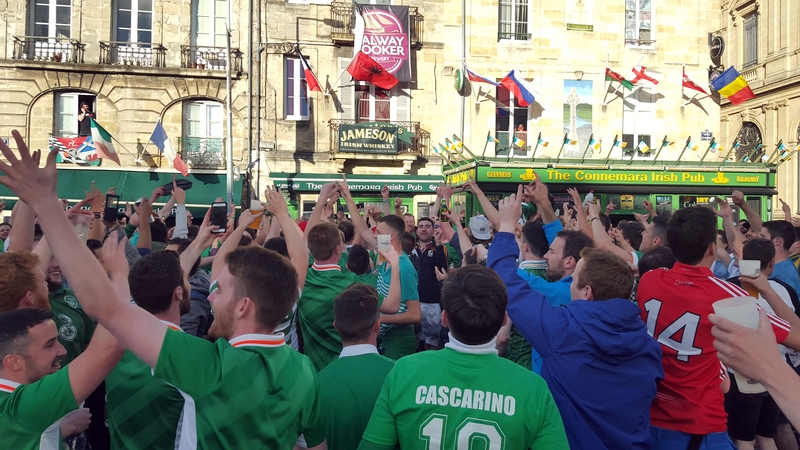 Irish fans at The Connemara Irish Pub in Bordeaux ahead of the Republic's match against Belgium last week