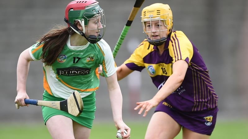 Offaly's Sarah Harding with Louise O'Leary of Wexford