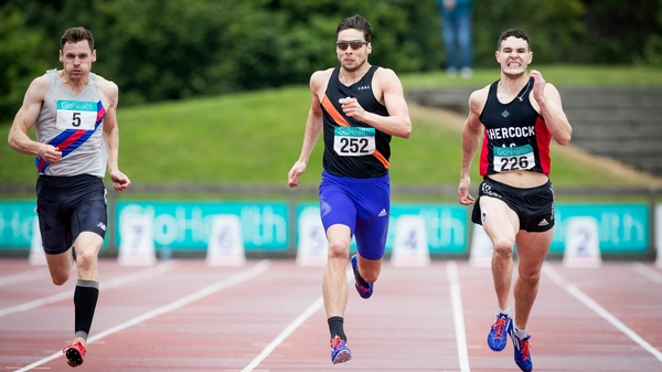 Brian Gregan (C) leads home Craig Lynch and David Gillick