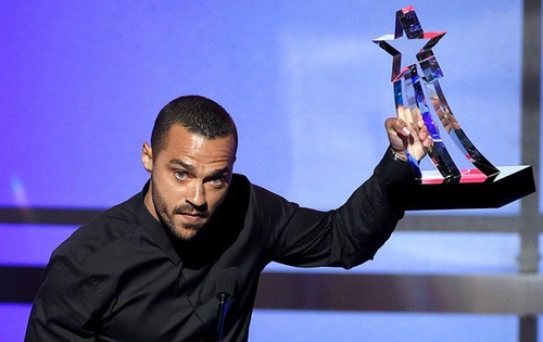 Jesse Williams accepting his award on Sunday night