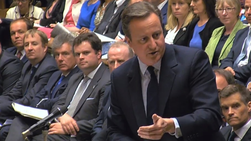 David Cameron was answering questions in the House of Commons
