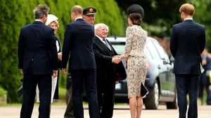 President Michael D Higgins and his wife Sabina meet the Duke and Duchess of Cambridge and Prince Harry