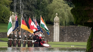 The Flag party march during the ceremony in Islandbridge (Pic: Defence Forces)